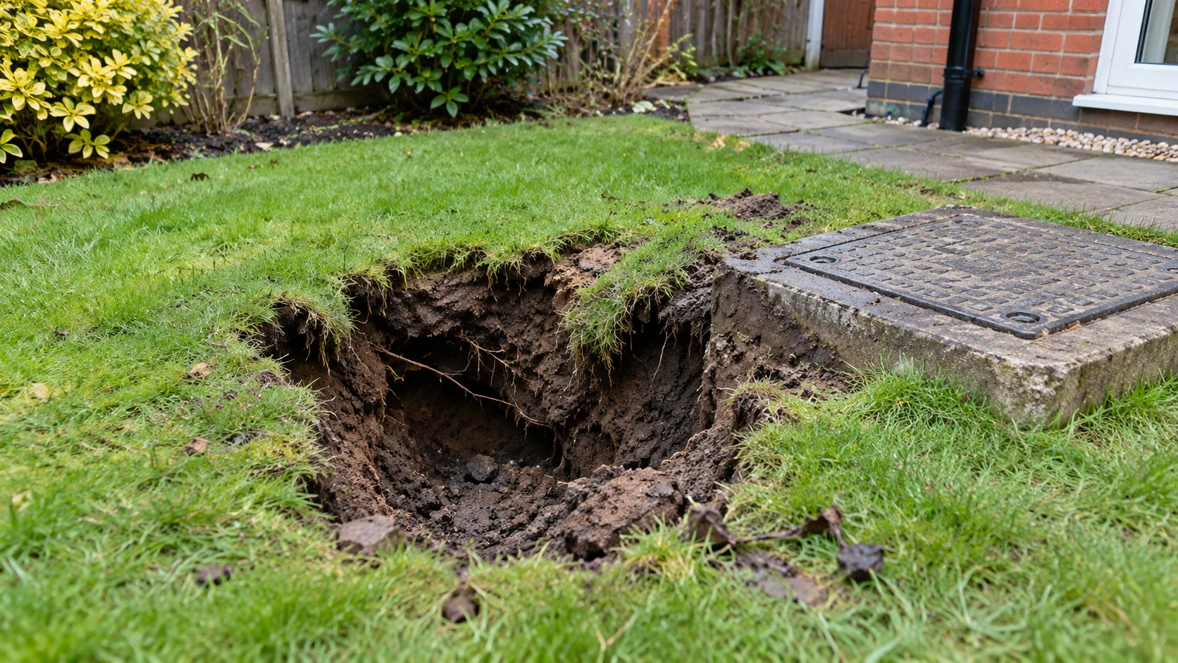 Hole appearing in garden