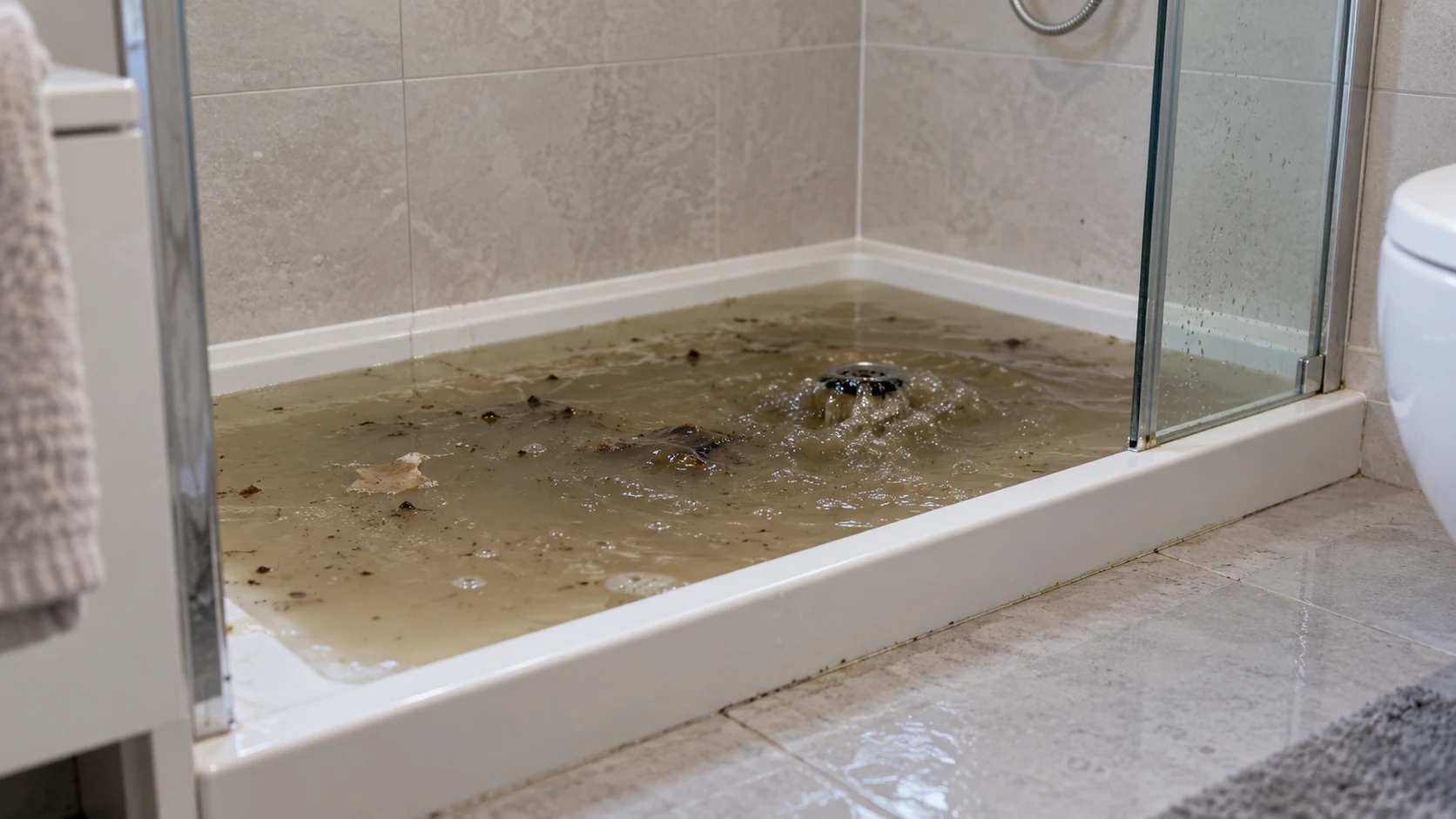 Sewage in the shower